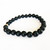 Black Onyx 6mm bead stretch bracelet - on white background