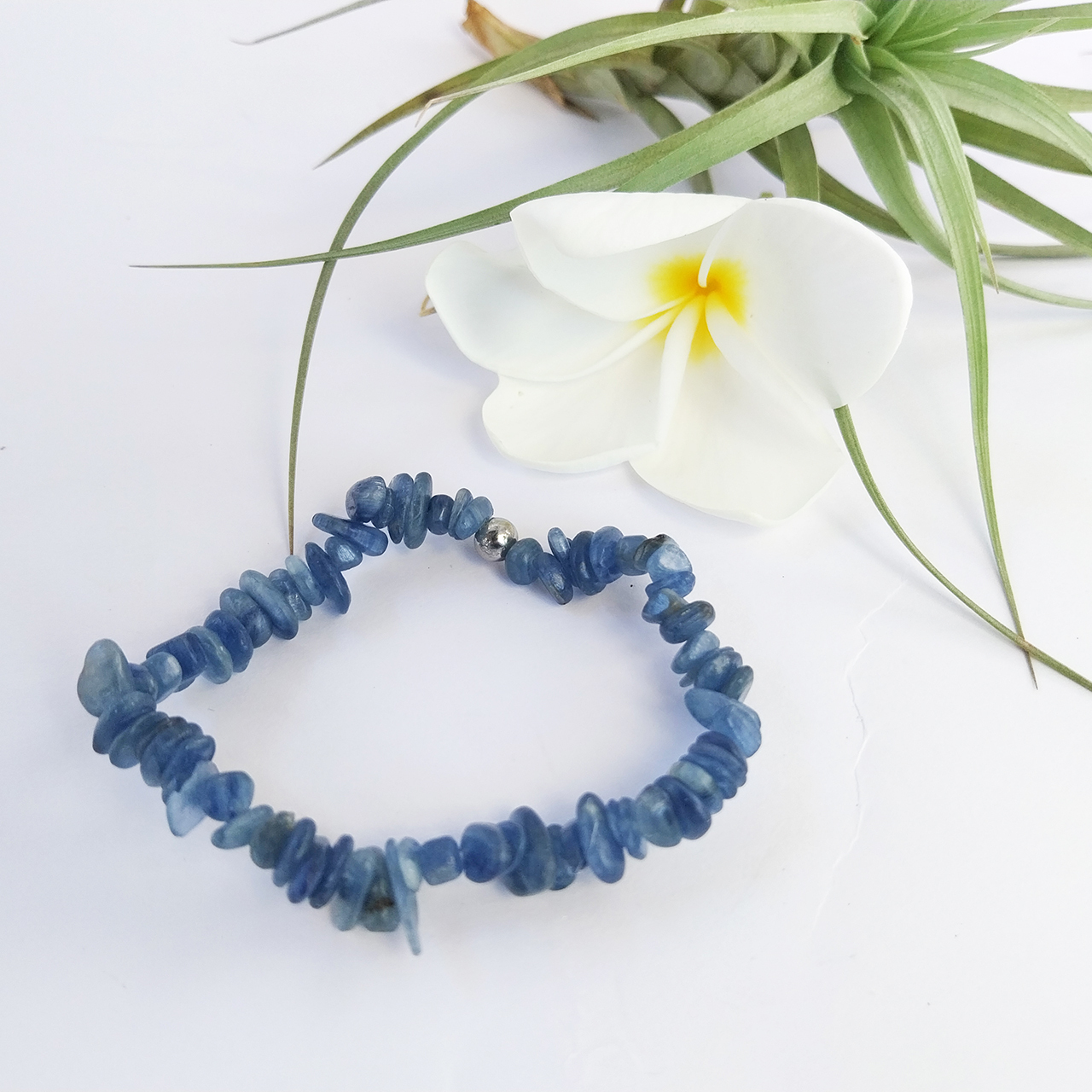 Blue Kyanite crystal chip bracelet