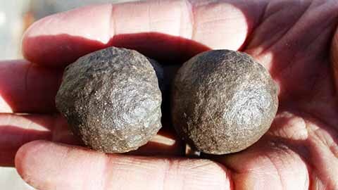 Pair of Moqui Marbles in hand