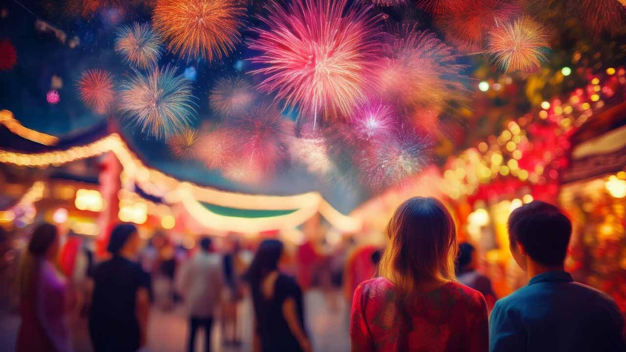 Festival night fireworks