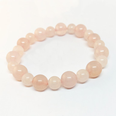 Rose Quartz 8mm & 10mm Bead Bracelet