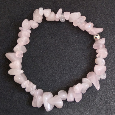 Rose Quartz Chip Stretch Bracelet | Lesca Crystals Brisbane