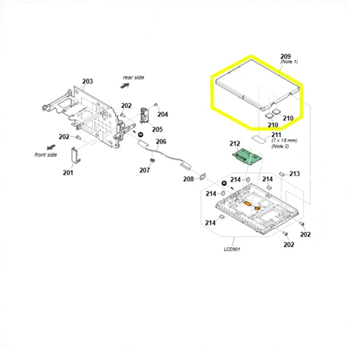 Sony A7 V ILCE-7M5 LCD Rear Panel Cabinet Cover Spare Replacement Part