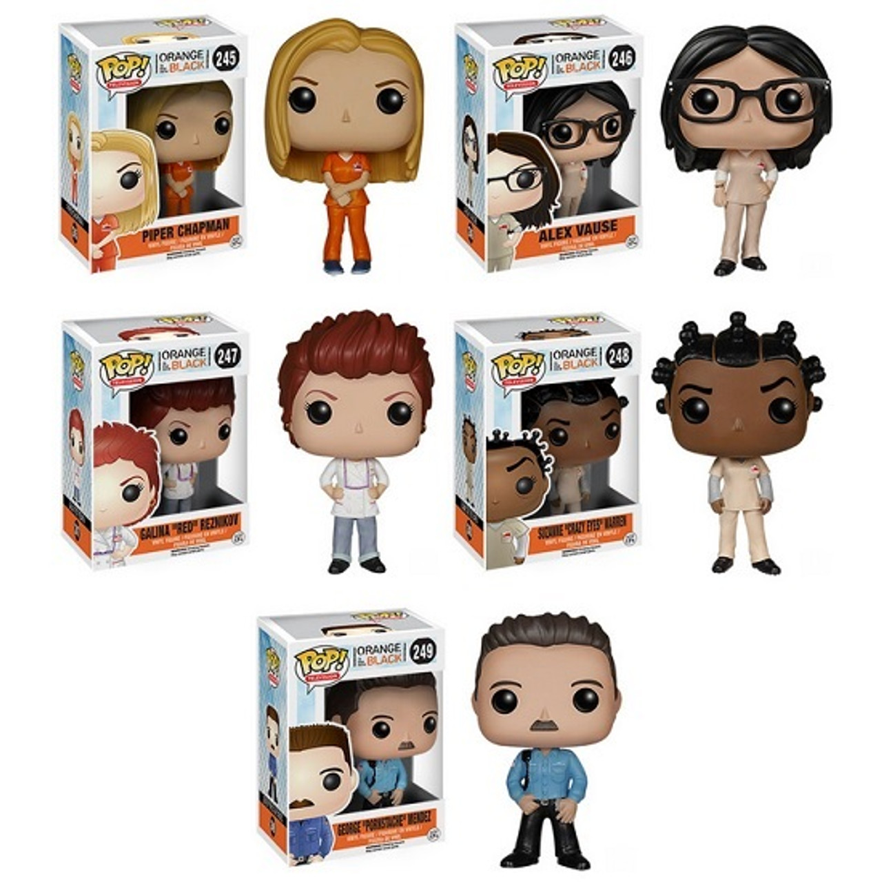 rim Quilt Tæmme ORANGE IS THE NEW BLACK POP! VINYL COMPLETE 5 FIGURE SET (VAULTED) 245-249