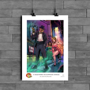 COMIC BOOK GUYS EXCLUSIVE A NIGHTMARE ON ELMWOOD AVENUE LIMITED A3 PRINT
