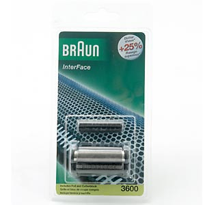 Braun 3600 InterFace Series Shaver Replacement Foil and Cutter Blade combo