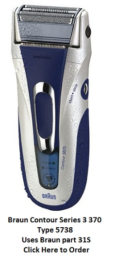 Braun Contour 5885 Electric, rechargeable shaver. Comes with travel case.