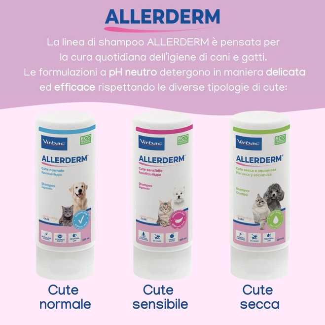 Allerderm Shampoo per Pelle Normale - Cani e Gatti