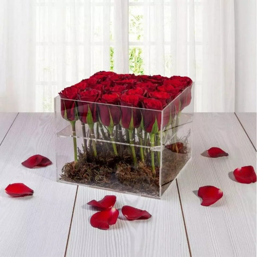 Red rose , glass box باکس شیشه ای رز قرمز