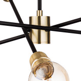 Firstlight Trident Modern Style 6-Light Semi-Flush Ceiling Light Black and Brushed Brass 2