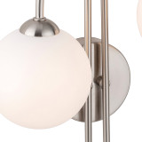 Firstlight Lyndon Art Deco Style 2-Light Wall Light Opal Glass and Brushed Steel 2