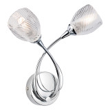 Firstlight Henley Contemporary Style 2-Light Wall Light Clear Decorative Glass and Chrome 1