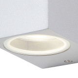 Zink FLEET Square Outdoor Up and Down Wall Light Silver 2