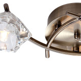 Firstlight Clara Contemporary Style 3-Light Flush Ceiling Light in Antique Brass and Clear Glass 2