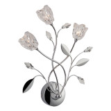 Firstlight Cindy Flower and Leaf Style 3-Light Wall Light in Chrome and Clear Glass 1