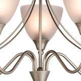 Firstlight Santana Classic Style 5-Light Pendant Light in Satin Steel and Opal Glass 2
