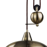 Firstlight Century Modern Style Rise and Fall Pendant Light Antique Brass 2