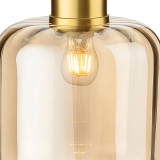 Firstlight Eton Elegant Style 26cm Pendant Light in Brushed Brass and Amber Glass 2