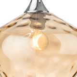 Firstlight Titan Decorative-Wave Style 30cm Pendant Light in Chrome and Amber Glass 2