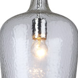 Firstlight Glass Elegant Style Textured Pendant Light in Chrome and Clear Glass 2