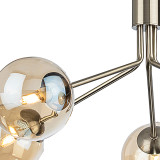 Firstlight Montana Contemporary Style 5-Light Pendant Light in Antique Brass and Amber Glass 2