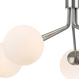 Firstlight Montana Contemporary Style 5-Light Pendant Light in Brushed Steel and Opal Glass 2