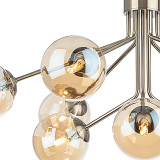 Firstlight Montana Contemporary Style 9-Light Pendant Light in Antique Brass and Amber Glass 2