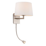 Firstlight Grand LED 2-Light Wall Light 1W Warm White Brushed Steel and Cream Shade 1