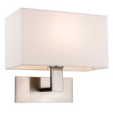 Firstlight Raffles Contemporary Style Wall Light Brushed Steel and Cream Shade 1