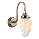 Firstlight Flame Art Deco Style Wall Light in Antique Brass and White Flame Glass 1