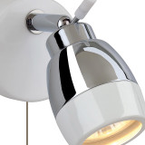 Firstlight Marine Modern Style Wall Spotlight with On/Off Pull Cord White and Chrome 2