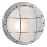 Firstlight Court Contemporary Style Bulkhead in Stainless Steel and Frosted Glass 1