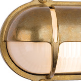 Firstlight Nautic Classic Marine Style Oval Bulkhead Eyelid in Solid Brass and Frosted 2