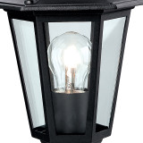 Firstlight Pillar Traditional Style 6-Panel Post Light in Black and Clear Glass 2