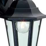 Firstlight Malmo Anti-Corrosion Style Uplight/Downlight Lantern in Black and Clear Glass 2