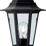 Firstlight Malmo Anti-Corrosion Style Post Lantern in Black and Clear Glass 2