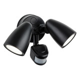 Firstlight Modern Style LED 2-Light Security Spotlight 20W PIR Sensor Tri-Colour CCT Black 1