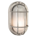Firstlight Lugo Retro Style Bulkhead in Stainless Steel and Frosted 1