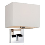 Firstlight Lex Modern Style Wall Light Polished Stainless Steel with Cream Shade 1