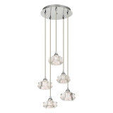 Firstlight Lisbon Modern Style 5-Light Pendant Light in Chrome and Clear 1