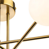 Firstlight Lando 6-Light Semi-Flush Ceiling Light Opal in Brushed Brass 2