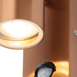 Zink LETO Outdoor Up and Down Wall Light with PIR Copper Image 2