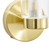 Spa Sparti Tubular Wall Light Clear Glass and Satin Brass Image 3