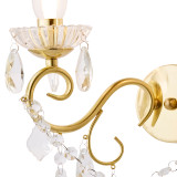 Spa Vela 2 Light Wall Light Crystal Glass and Satin Brass Image 2