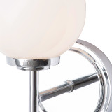 Spa Porto Single Globe Wall Light Opal and Chrome Image 2