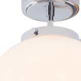Spa Porto Single Globe Semi-Flush Ceiling Light Opal and Chrome Image 3