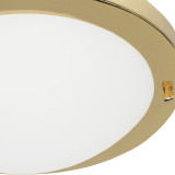 Spa 310mm Delphi LED Flush Ceiling Light 18W Cool White Opal Glass and Brass Image 2