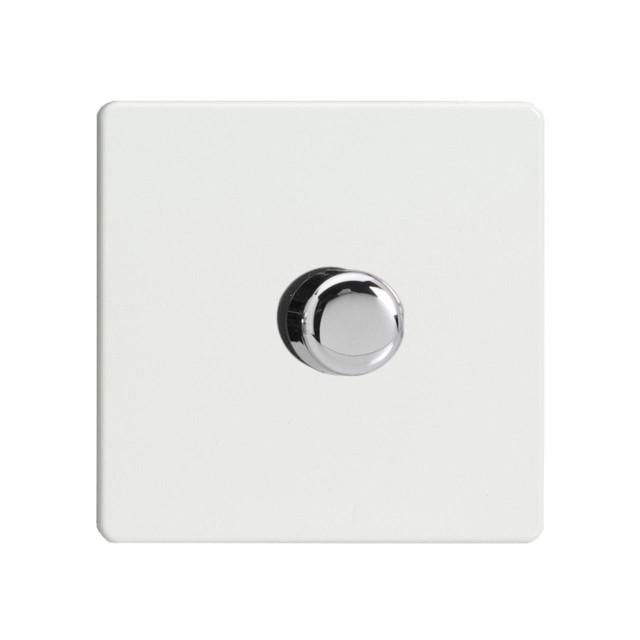 Varilight Screwless LED V-Pro 1 Gang Rotary Dimmer Switch Premium White Main Image