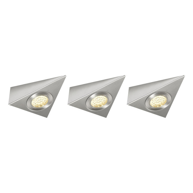 NxtGen Georgia Triangle LED Under Cabinet Light 1.8W (3 Pack) Warm White 65° Brushed Nickel Main Image