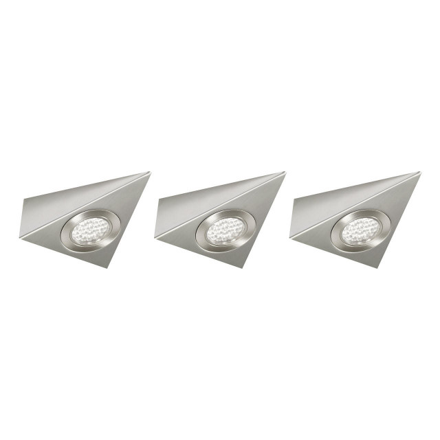 NxtGen Georgia Triangle LED Under Cabinet Light 1.8W (3 Pack) Daylight 65° Brushed Nickel Main Image